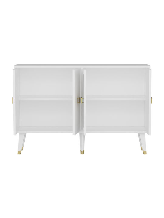 Sideboard Derasi Wooden White-gold 120x30x80cm