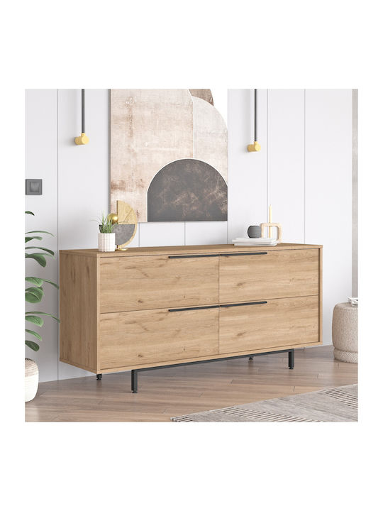 Μπουφές από Ξύλο & Μέταλλο Walnut 160x44.5x74.3cm