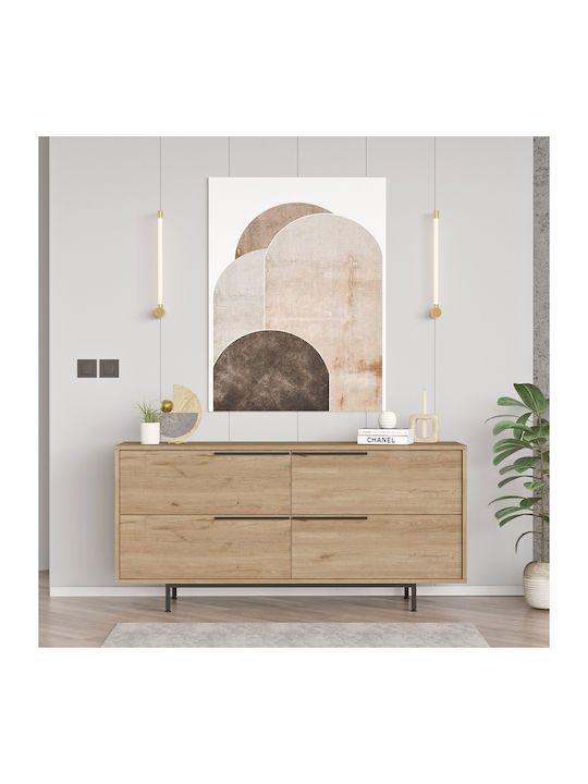 Μπουφές από Ξύλο & Μέταλλο Walnut 160x44.5x74.3cm