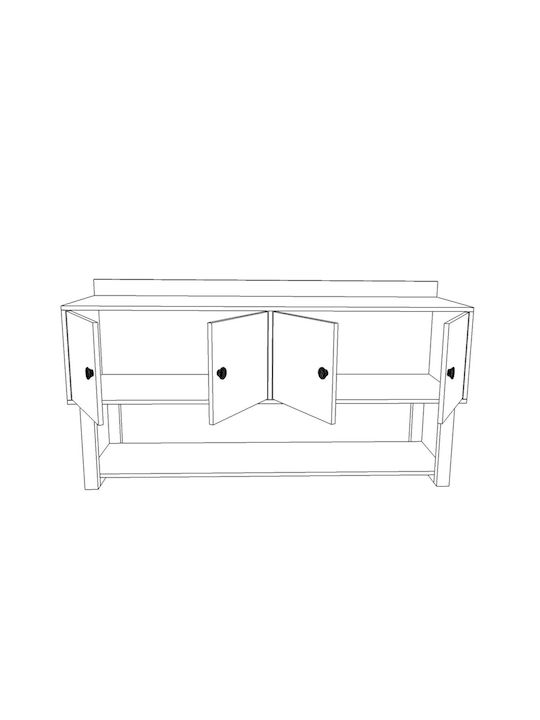 Μπουφές από Ξύλο & Μέταλλο Anthracite-walnut 180x85x93.2cm