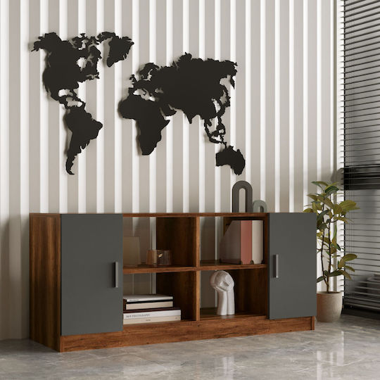 Μπουφές Ξύλινος Walnut-anthracite 139.8x46.3x61.8cm