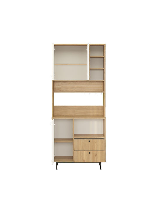 Sideboard made of Wood & Metal Oak-white 88x35.5x205cm