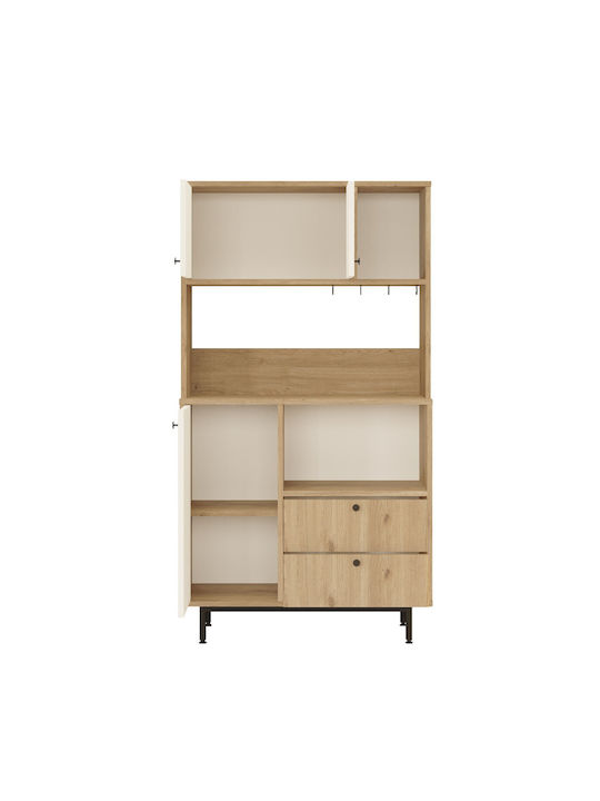 Μπουφές από Ξύλο & Μέταλλο Oak-white 88x35.5x161.2cm
