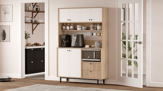 Μπουφές από Ξύλο & Μέταλλο Oak-white 120x35.5x180cm