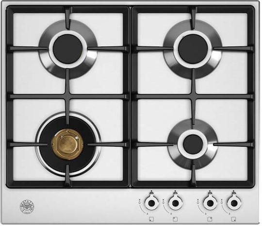 Bertazzoni Εστία Υγραερίου Αυτόνομη Inox 60.2x52.2εκ. Ασημί
