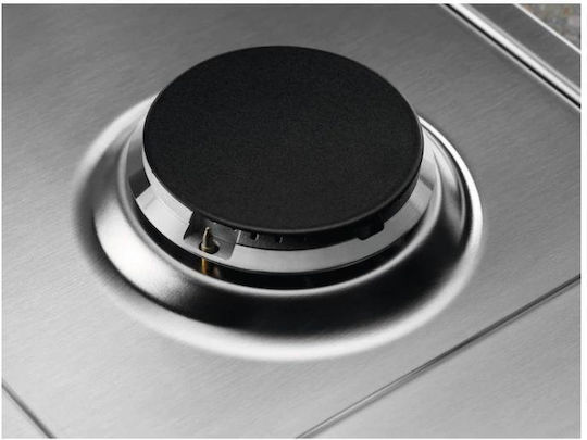 Electrolux Εστία Φυσικού Αερίου Αυτόνομη 59.5x51εκ. Ασημί