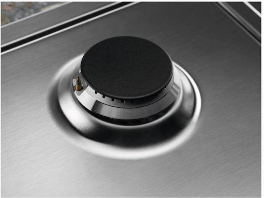 Electrolux Εστία Φυσικού Αερίου Αυτόνομη 59.5x51εκ. Ασημί