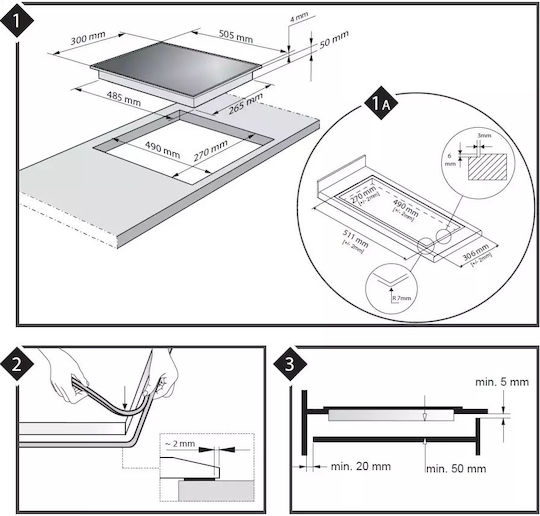 La Germania Domino Induction Cooktop Autonomous 30x50.5εκ.