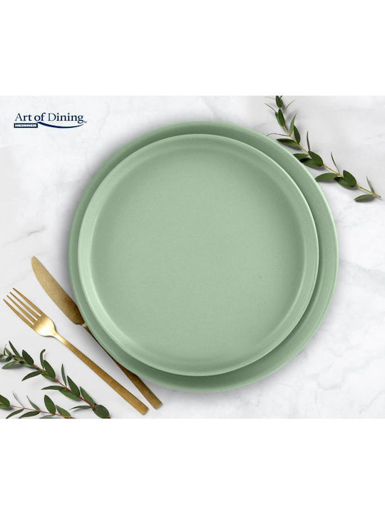 Heinner Yvonne Plate Desert Ceramic Green with Diameter 20cm