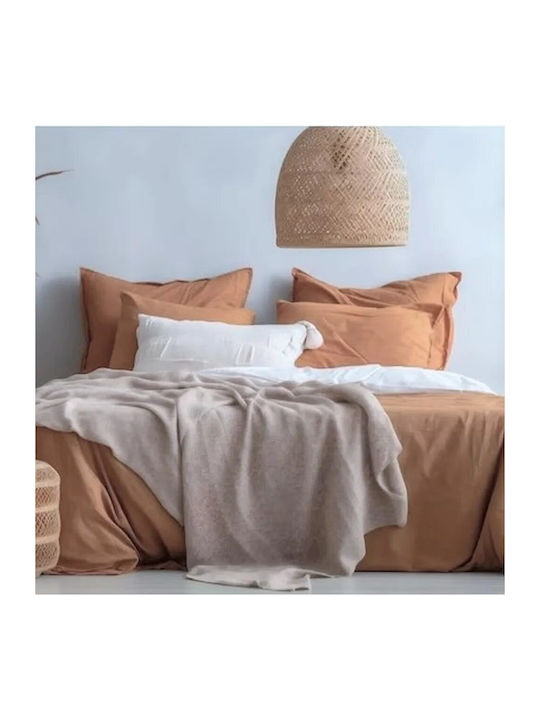 Kotonia Home Σεντόνι Υπέρδιπλο 220x240εκ. Cocoa