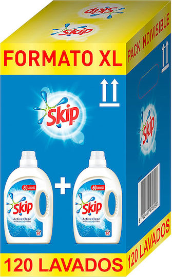 Skip Active Clean Υγρό Απορρυπαντικό Ρούχων 3lt (60 Μεζούρες)