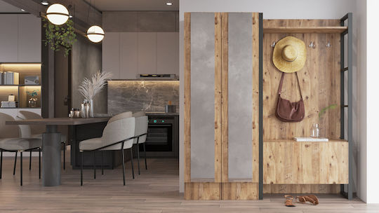 Мебел За Антре с Шкаф За Обувки Pine 161x35.5x180см