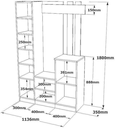 Mobilier de Intrare cu Dulap pentru Pantofi Oak-anthracite 113.6x35x180cm