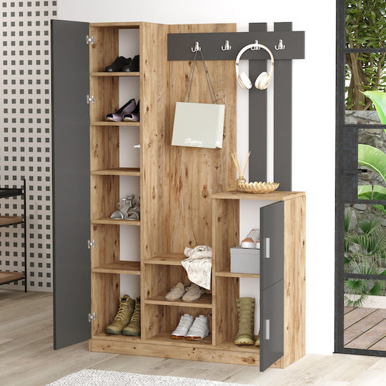 Mobilier de Intrare cu Dulap pentru Pantofi Oak-anthracite 113.6x35x180cm