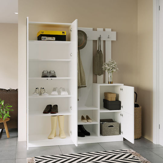 Eingangsmöbel mit Schuhschrank White 147.2x37.5x179.7cm