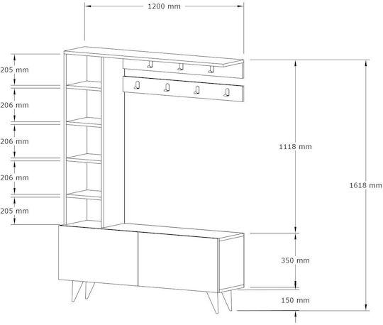 Έπιπλο Εισόδου με Παπουτσοθήκη White 120x32x161.8εκ.
