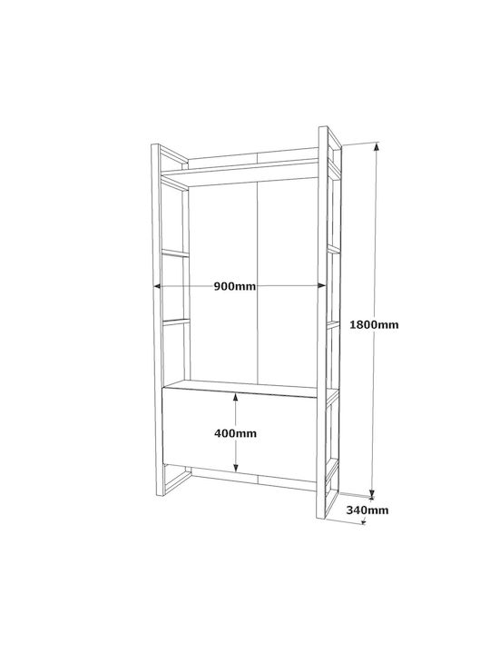 Έπιπλο Εισόδου με Παπουτσοθήκη Pine 90x34x180εκ.