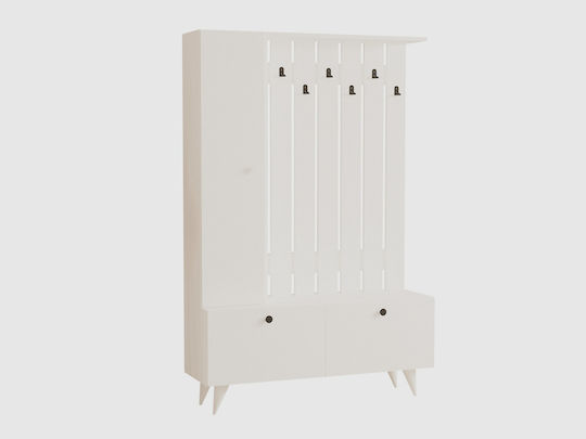 Lala Mobilier de Intrare cu Dulap pentru Pantofi White 112x35x170cm