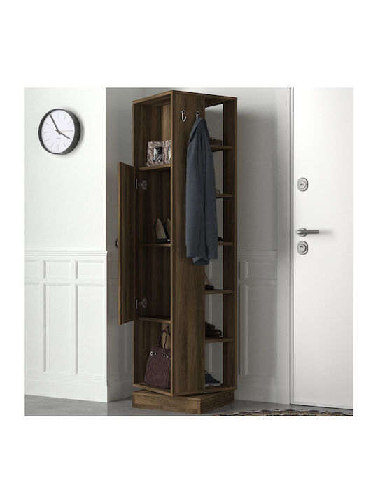 Roll Entry Furniture with Shoe Rack Walnut 44.8x44.8x180cm