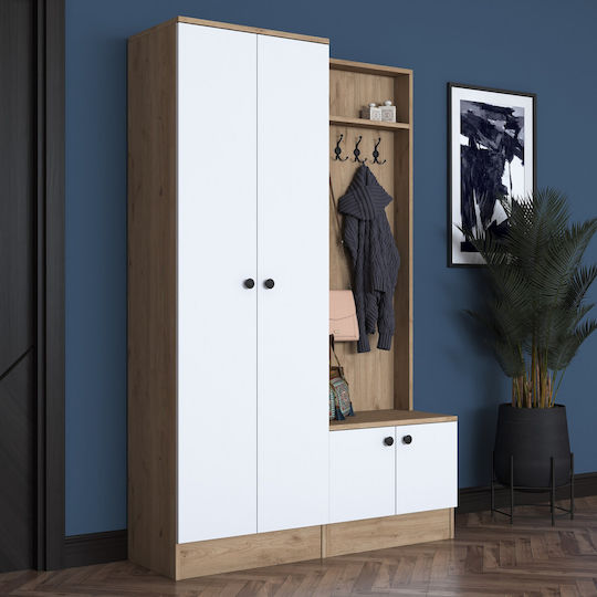Entry Furniture with Shoe Rack White-walnut 119.6x35.5x182.8cm