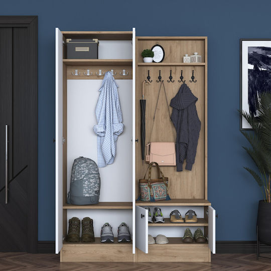 Entry Furniture with Shoe Rack White-walnut 119.6x35.5x182.8cm