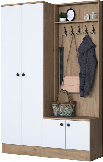Entry Furniture with Shoe Rack White-walnut 119.6x35.5x182.8cm