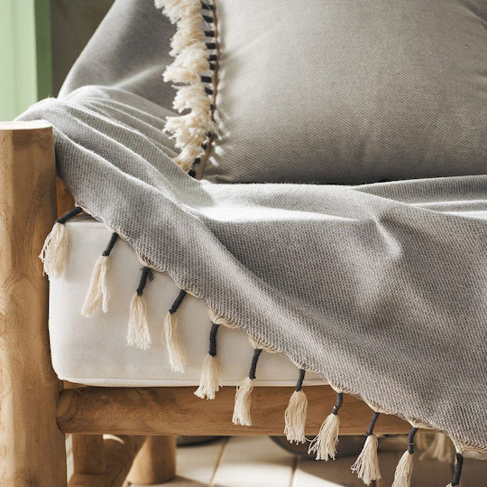 Gofis Home Ριχτάρι Πολυθρόνας 180x180εκ. Opal Grey 226