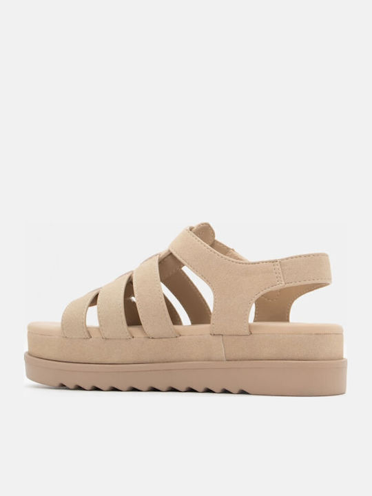 Γυναικεία Σανδάλια Flatforms Μπεζ