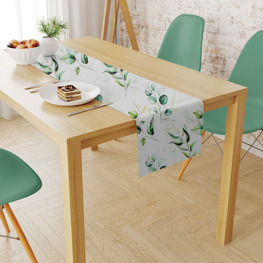 Dimcol Tablecloth Stain Resistant Set 2pcs White-green 140x300cm