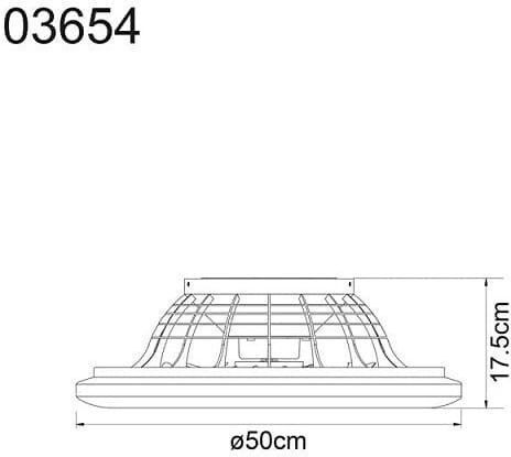 Globo Lighting Corusso Tip Închis (Plafonieră) 50cm Cu Lentile De Mărire Albă
