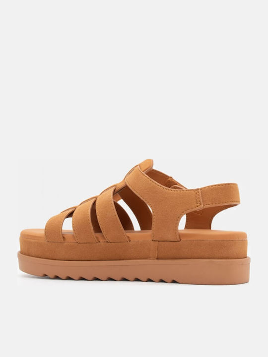 Women's Flat Sandals Flatforms in Brown Color