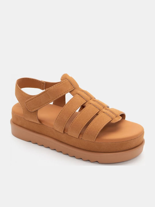 Women's Flat Sandals Flatforms in Brown Color