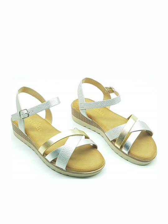Flache Sandalen für Damen Anatomisch in Silber Farbe