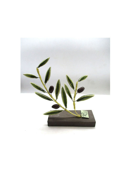 Rozos Ceramics Διακοσμητική Ελιά από Κρύσταλλο 11x14x15cm
