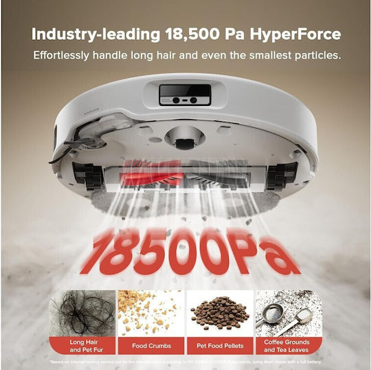 Roborock Qrevo Curv Robot Vacuum Cleaner with Laser Mapping & 18500Pa Suction Power White
