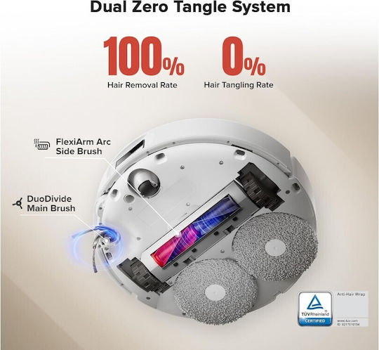 Roborock Qrevo Curv Robot Vacuum Cleaner with Laser Mapping & 18500Pa Suction Power White