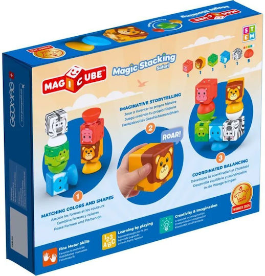 Geomag Μαγνητικό Παιχνίδι Κατασκευών Magicube Magic Stacking Safari για Παιδιά 2+ Ετών