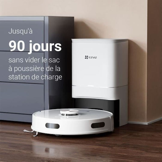 Ezviz RE5 Plus Σκούπα Ρομπότ με Χαρτογράφηση Laser & Απορρόφηση 4000Pa Λευκή