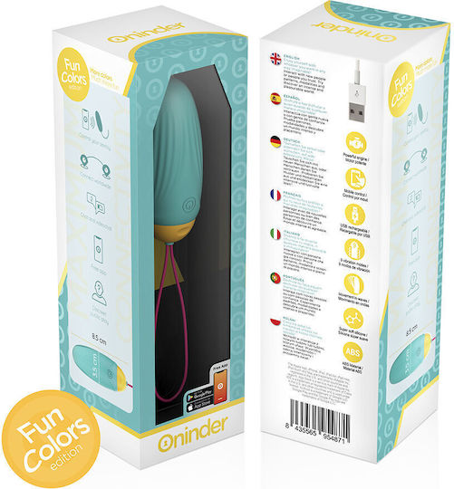 Oninder Cute Mini Δονητής Egg με Απομακρυσμένο Έλεγχο 8.5cm Τιρκουάζ