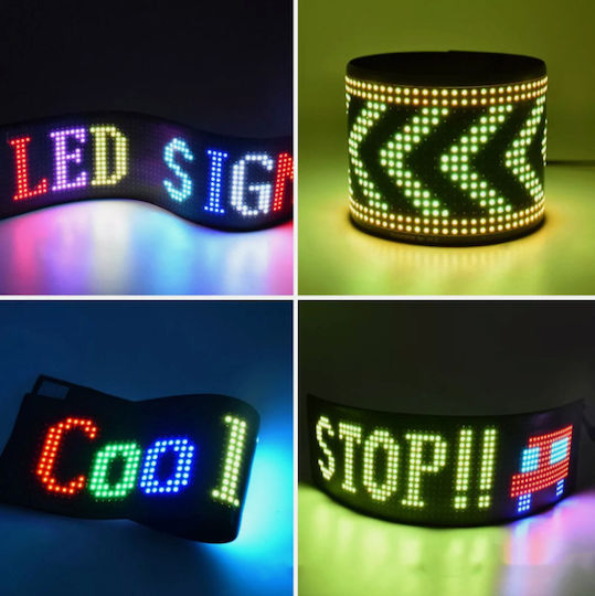 Εύκαμπτη Επιγραφή LED Διπλής Όψης Αδιάβροχη 180x19cm RGB