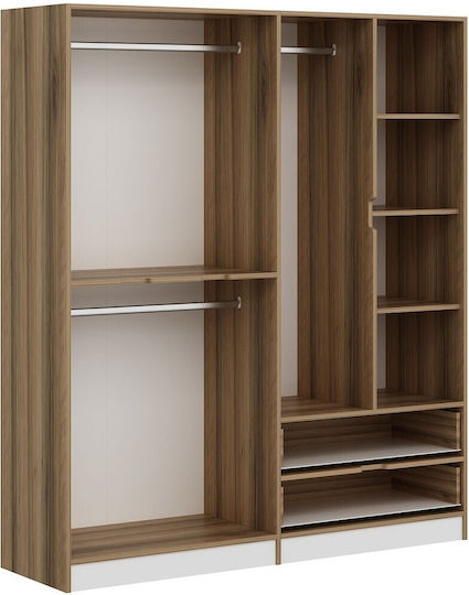 Sechs Türen Kleiderschrank Elina Oak-white 185x52x208cm