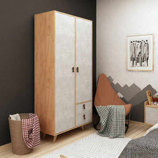 Ușă dublă Dulap de Haine Suwon Oak-grey 100x52x190cm