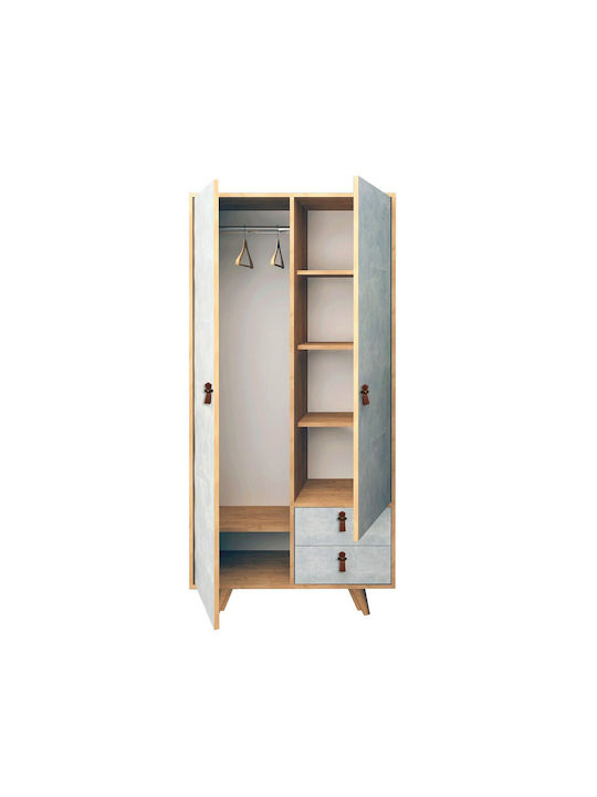 Doppeltür Kleiderschrank Suwon Oak-grey 100x52x190cm