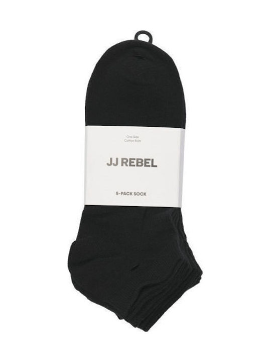 JJ Rebel Men's Socks Black 5Pack