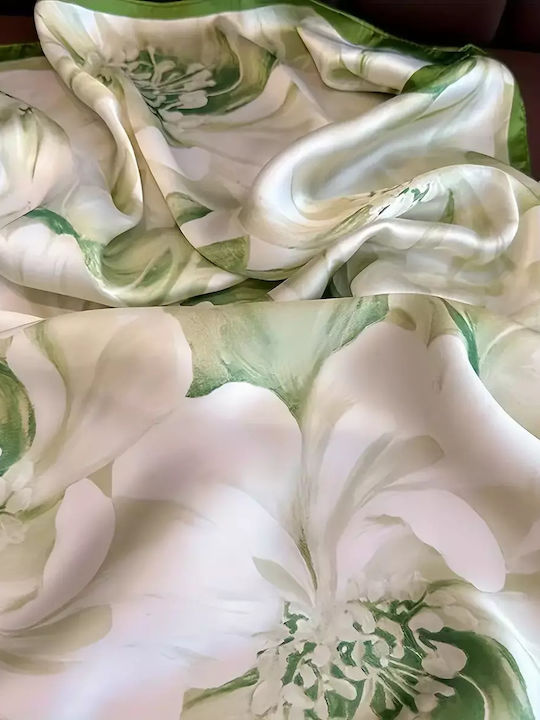 By Queen Γυναικείο Μαντήλι Σχέδιο Ντάλιες Green