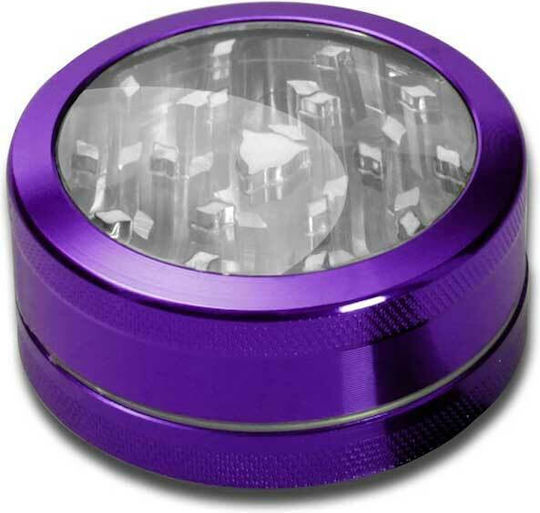 Clear Top Grinder Τρίφτης Διάφανο Καπάκι 50mm Μωβ 2 Parts