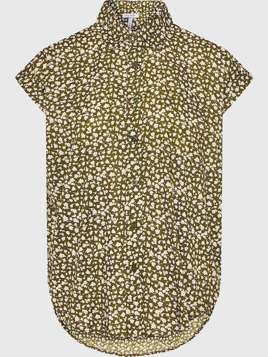 Women's Floral Long Sleeve Shirt Khaki