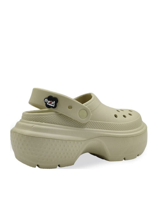 Twist Damentaschen Holzschuhe Beigen