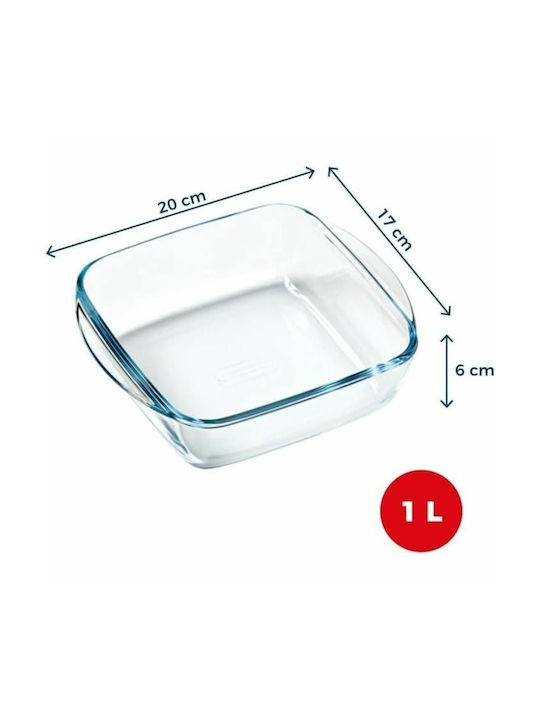 Pyrex Τετράγωνο Πυρίμαχο Σκεύος Γυάλινο 5cm