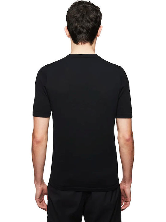Short Sleeve Polo Sweater Black